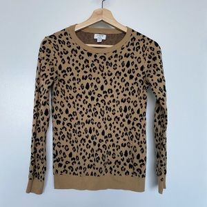 JCREW Teddie Sweater Leopard Print